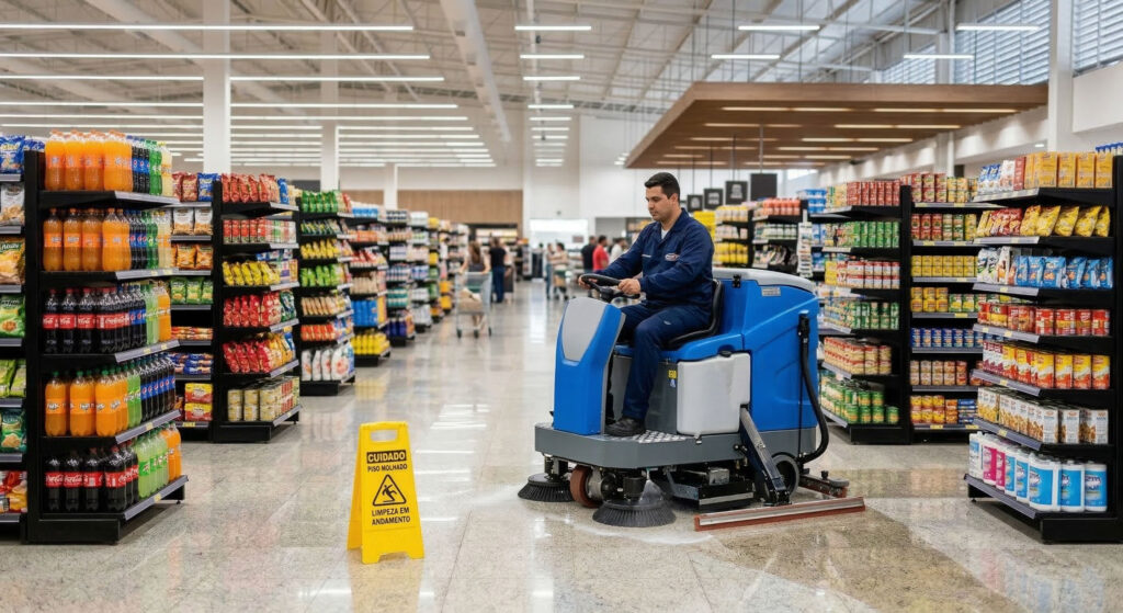 Lavadora de Piso para Supermercados