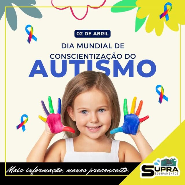 💙No dia 2 de abril, o mundo se une em solidariedade para celebrar o Dia Mundial da Conscientização do Autismo. É uma ocasião especial para educar, inspirar e promover a compreensão sobre o autismo em toda a comunidade global.

💛O autismo é uma parte importante da diversidade humana, e neste dia, reconhecemos e celebramos as habilidades únicas e perspectivas valiosas que as pessoas com autismo trazem para o mundo. Ao mesmo tempo, também lembramos da importância de criar um ambiente inclusivo e acessível onde todas as pessoas, independentemente de sua neurodiversidade, possam prosperar e alcançar seu potencial máximo.

💙Vista azul, compartilhe histórias inspiradoras, participe de eventos locais e mostre seu apoio às pessoas com autismo e suas famílias. Juntos, podemos construir uma comunidade mais compassiva, empática e acolhedora para todos.

💚Neste Dia Mundial da Conscientização do Autismo, vamos continuar a espalhar amor, aceitação e compreensão. 
.
.
.
#DiaMundialdoAutismo #Autismo #Conscientização #Inclusão #supraequipamentos